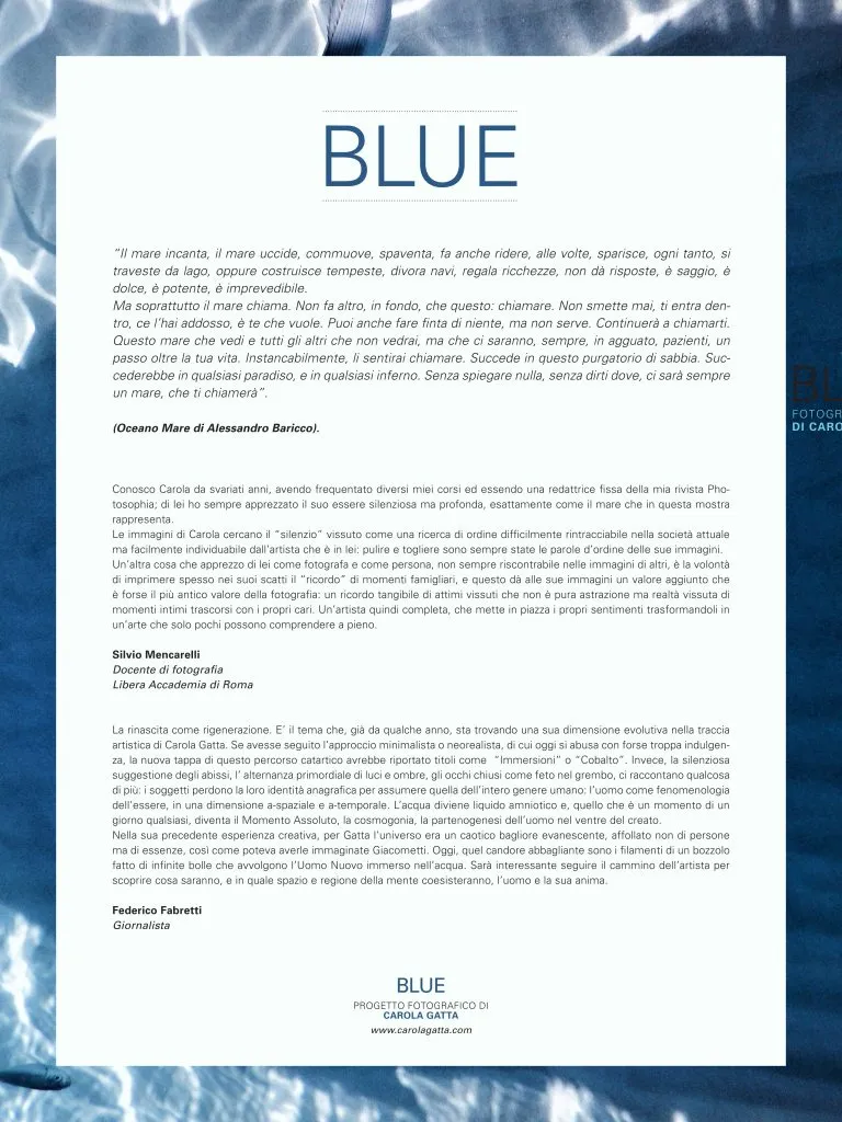 Mostra personale “Blue” (Solo exhibition “Blue”) — 2